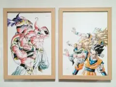 ドラゴンボール 少年ジャンプ 表紙イラスト 額付き 2枚セット No.245 ②