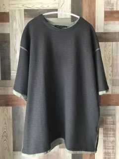 [ナノ・ユニバース] カラーステッチジャガードTシャツ 半袖