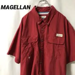 N-4784 MAGELLAN アメリカ古着 アウトドアシャツ 半袖 刺繍 XL