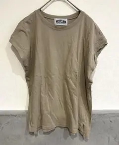 ウエストクライム　フレンチスリーブ　Tシャツ　シンプル　ノースリーブ　ベージュ