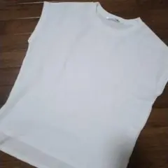 ホワイト クルーネック 半袖Tシャツ レディース フレンチスリーブ