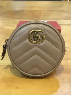 グッチ GGマーモント コインケース レザー ピンクベージュ