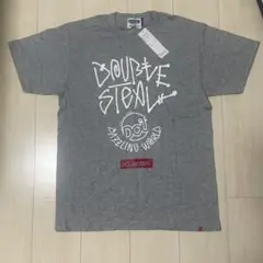 新品　未使用　ダブルスティール　丸首　半袖　Tシャツ　Mサイズ　グレー