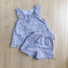 スラップスリップ SLAPSLIP 花柄セットアップ 紫 110 女の子