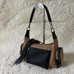 nouer ヌエール マルチポケット雑材バック　ベージュ