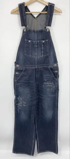 FLASH REPORT デニム オーバーオール L つなぎ メンズ 加工