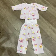 花柄70cmベビーパジャマ　上下セット　フリース