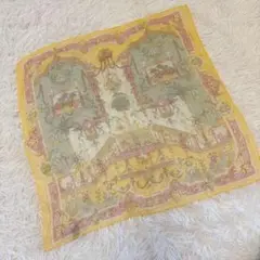 【美品】ETRO ミニスカーフ イエロー シルク100%