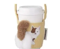 台湾　スターバックス　ドリンクホルダー　猫　イエロー