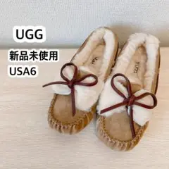 新品 UGG モカシン ダコタ ダブルリボンボウ 23cm 美品 アンスレー