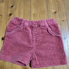 赤 コーデュロイ ショートパンツ
