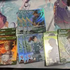 名探偵コナンカードゲーム SR服部平次3枚 大岡紅葉 遠山和葉 緑パーツおまけ付