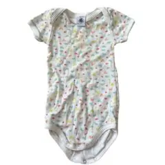Petit Bateau プチバトーカラフル動物柄 半袖ロンパース 12m