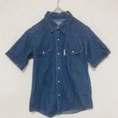半袖デニムシャツ　BLUE BLUE Ｓ 美品 聖林公司　胸ポケット付き
