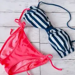 PINK ボーダー水着