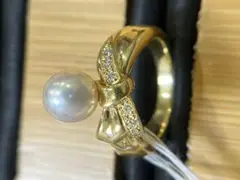 ミキモト リング MIKIMOTO 18K アコヤパール ダイヤモンド