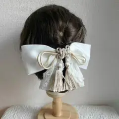 ウェディング　花嫁ヘッドドレス　リボン　着物　結婚式　浴衣　イベント　ロリータ