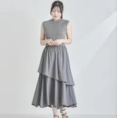 MISCH MASCH ドッキングニットワンピース　チャコールグレー