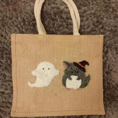 チンチラとおばけジュートバッグ