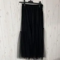 ブラックチュールロングスカート