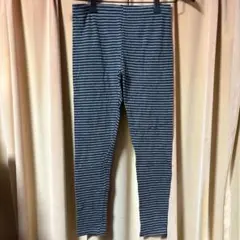 ユニクロ UNIQLO スパッツ レギンス M ブラック 黒 グレー ストライプ
