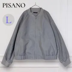PISANO ピサーノ 長袖 ジャンパー ブルゾン L ノーカラー