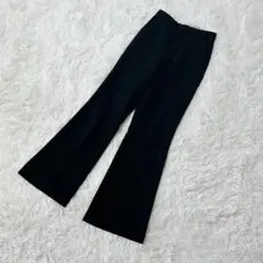 【c4440】✨美品✨GU ストレッチフレアパンツ　ブラック