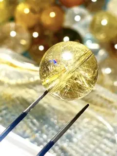 虹玉透明感高め15ミリ前後ゴールドルチル♡♡