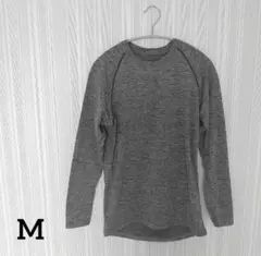 メンズ　 Tシャツ　カットソー 　ストレッチ素材　速乾　グレー　M