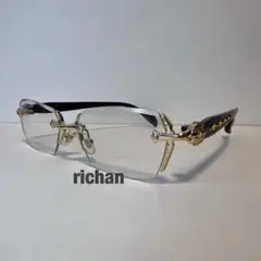 新品 メガネ リムレス ゴールド 眼鏡 サングラス 韓国 メタル ラップ