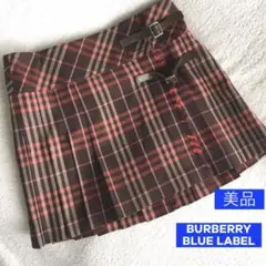美品★バーバリーブルーレーベル ノバチェック フリンジ 巻きスカート 36