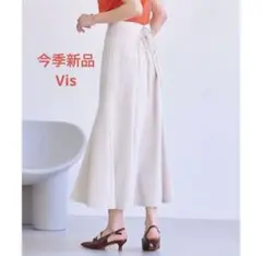 今季新品☆ビスvis☆リネンライクマーメイドスカート バックリボンフレアスカート