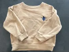 petit bateau 104cm ベージュ 船の刺繍 トレーナー