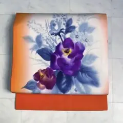 正絹 薔薇花模様 名古屋帯