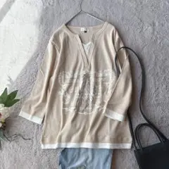 美品(L)オットー/ロンT/長袖/otto/コットン100%/綿/Vネック