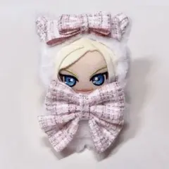 ぬい服10cm ねこ ツイード ピンク