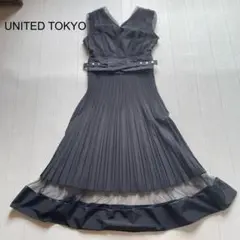 UNITED TOKYO チュールプリーツワンピース ブラック　1