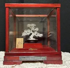 新品未使用　お値引！アンティーク　純銀製　松　光則作　ガラスケース　極美品 純銀製 松 光則 の銀細工