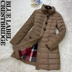 人気♡極美品♡Lサイズ♡ブルーレーベルクレストブリッジ チェック ダウンコート