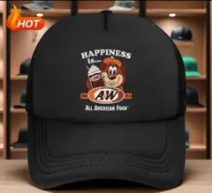ルートビア　A&W メッシュキャップ　ブラック　　　サイズフリー