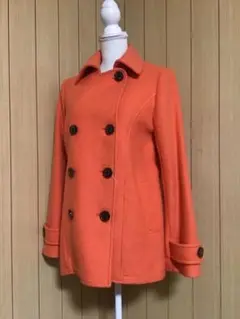 Nishina Akiko オレンジ ダブルブレスト ピーコート　11号 新品