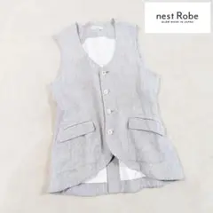 ネストローブ リネンベスト グレー フリーサイズ 美品
