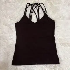 焦茶ストラップデザイン キャミソール（重ね着に便利