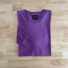90's USA製　デッドストック　コットン　長袖　ロンt パープル　L