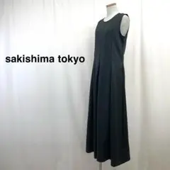 サキシマトーキョー ワンピース　ノースリーブ　きれいめ　グレー レディース
