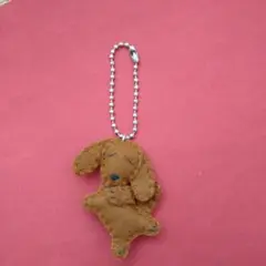 ハンドメイド　フェルトマスコット ミニチュアダックスフンド　レッド ヘソ天寝
