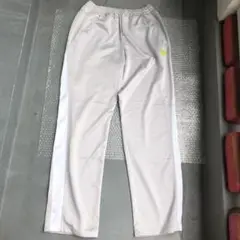 デサント ジャージ メンズOサイズ 光沢ライトグレー×白ライン