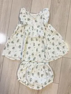PETIT BATEAU 花柄ワンピースとパンツセット 12M