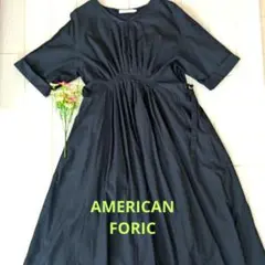 【AMERICAN HOLIC】ロングフレアワンピース　ベルト付き