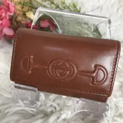 希少 GUCCI グッチ 6連キーケース ブラウン ホック開閉